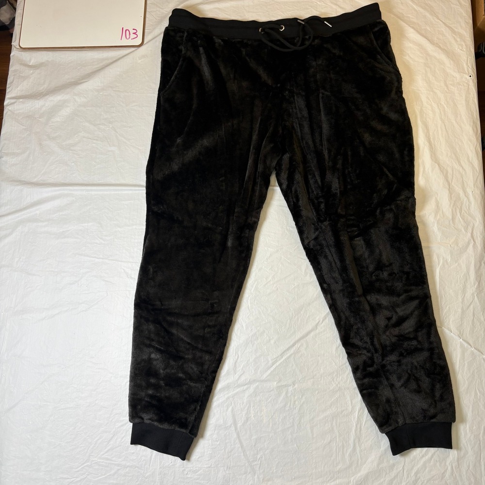 Athletic Works Black Velour Joggers Sweatpants Women's XL 16/18
